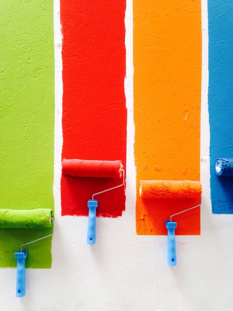 Colorful paint rollers