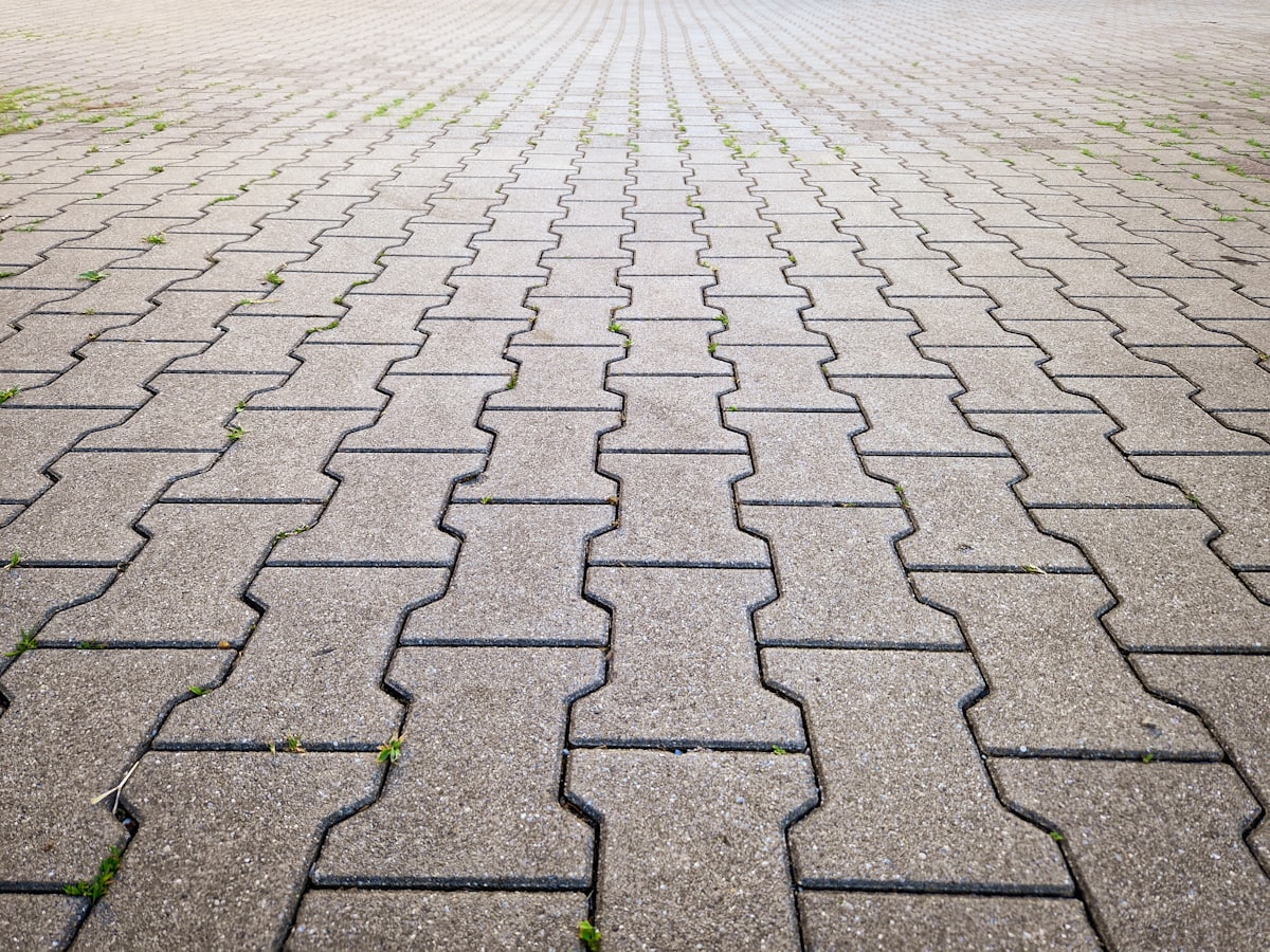 Interlocking block paving laid to a clean finish